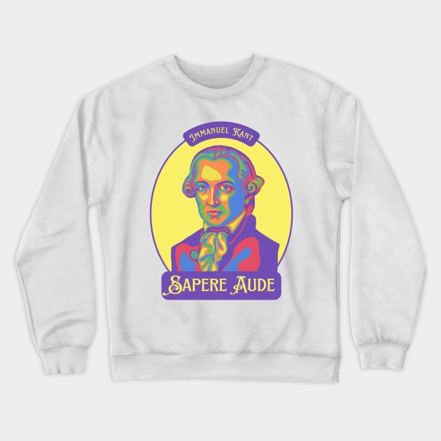 Emmanuel Kant Portrait and Quote Crewneck Sweatshirt by Slightly Unhinged